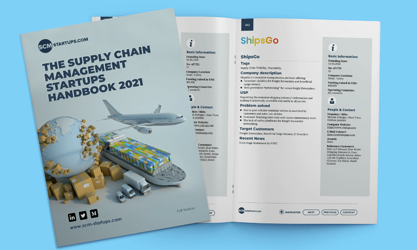 ShipsGo è nel Manuale delle start-up della catena di approvvigionamento
