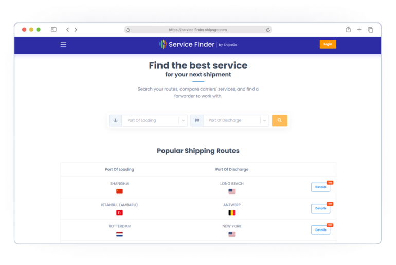 ShipsGo Premium Service Finder