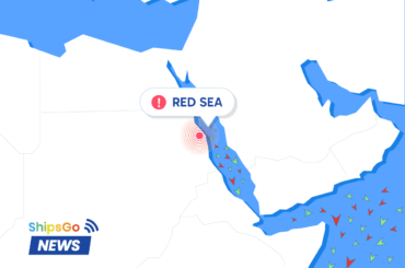 Mapa em direto do tráfego de navios no Mar Vermelho